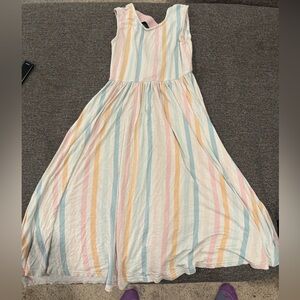 Dot dot smile long dress with criss cross back